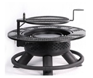 OUTDOOR Round Fire pit: 31.5 inch fire pit with movable cooking grate WF-445JL