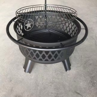 Fire pit with spark protection; suitable for BBQ fires or fire baskets,Wood-fired stove, charcoal grill, portable stove with grill rack WF-F600R