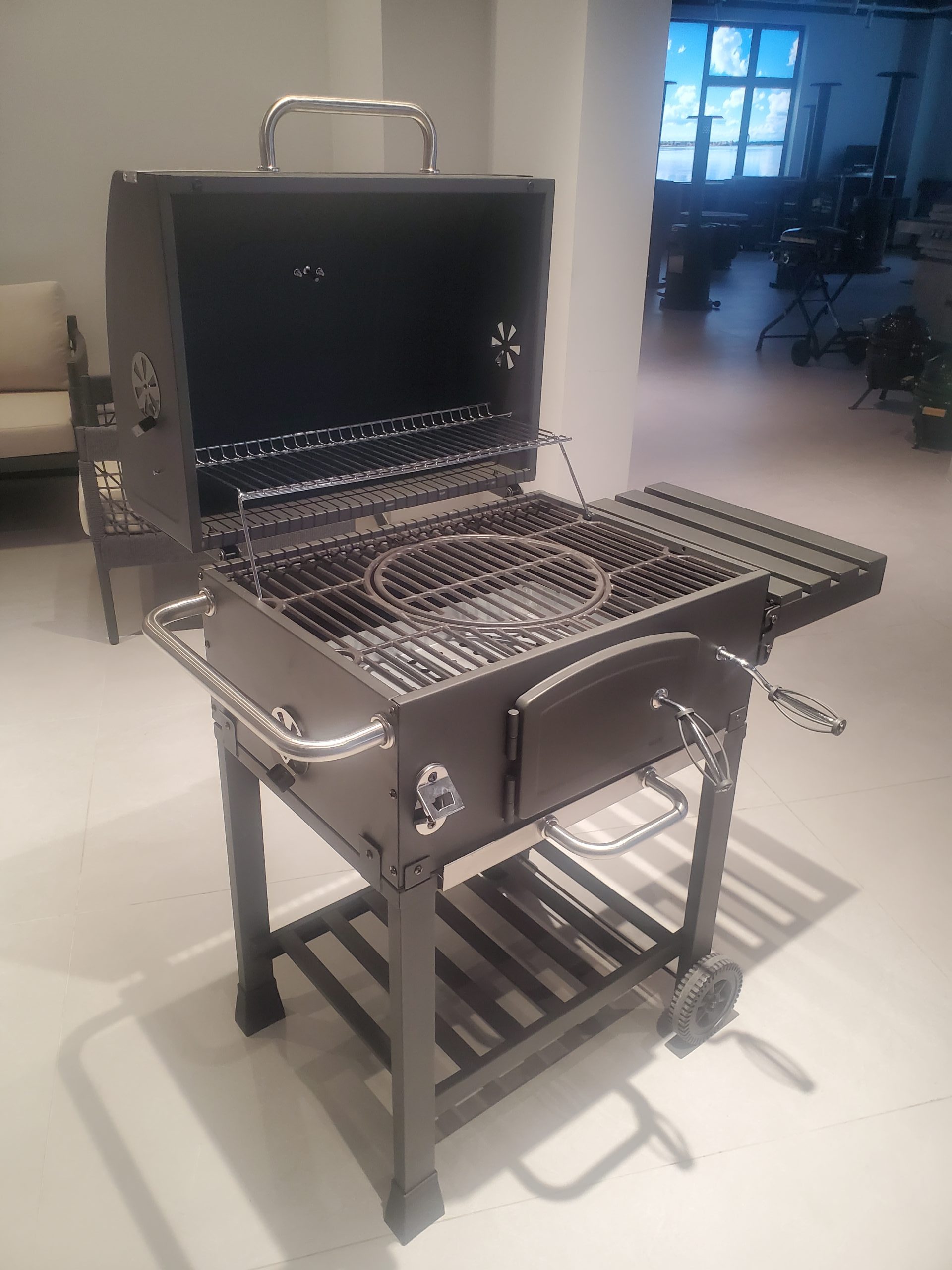 BBQ Wood-Fired Grill Cart, Outdoor Garden Grill, Barbecue Smoker, Wood-Fired Grill Station WU-BOXMH
