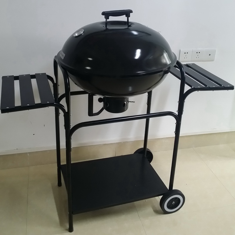 22.5 inch kettle grill with wood shelf