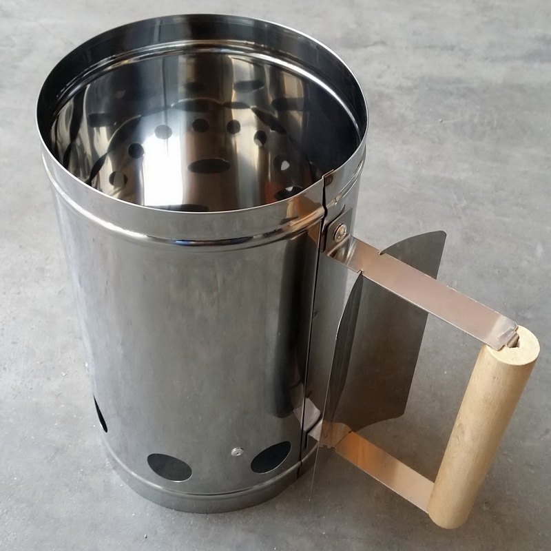 Galvanized steel charcoal starter