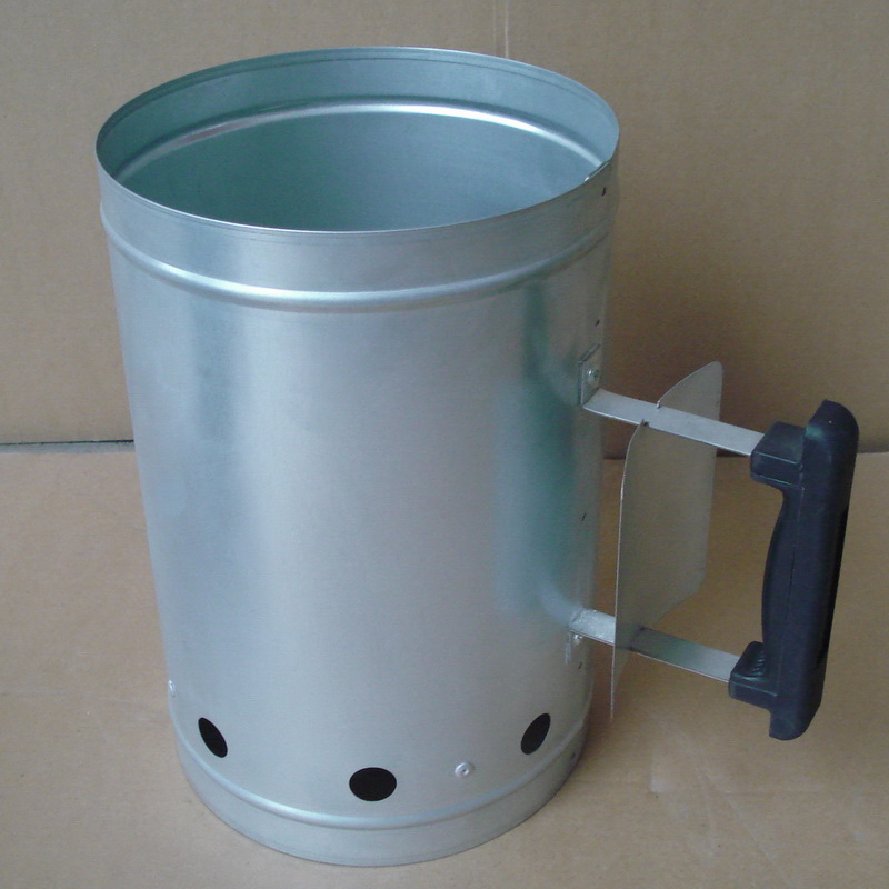 Galvanized steel charcoal starter