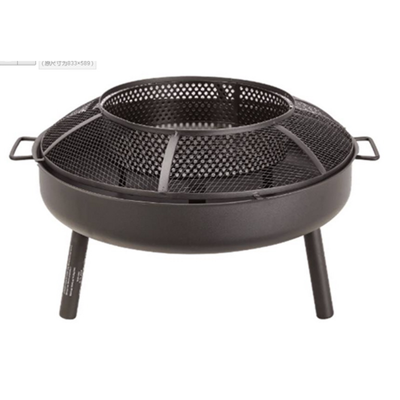 29.5inch fire pit with half mesh cover