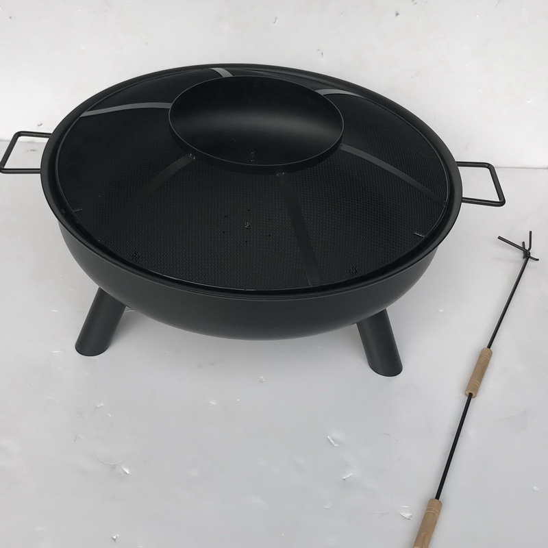 29.5inch fire pit with half mesh cover